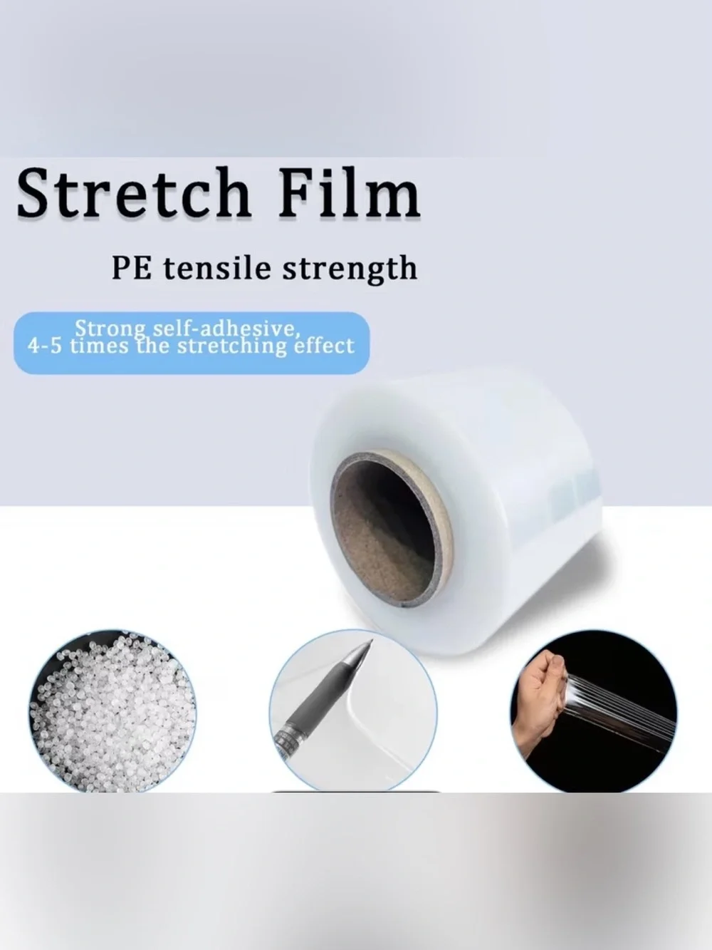Clear Stretch Film Roll - Transparent Plastic Wrap